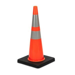 Slim Body Black Base Traffic Cones