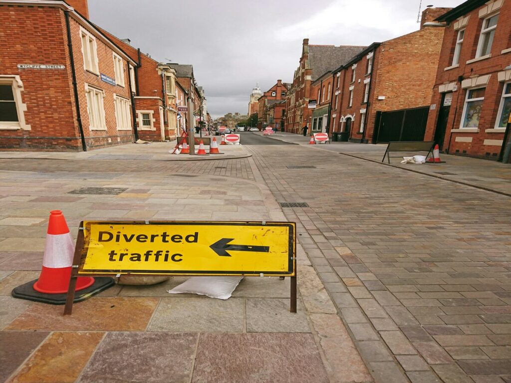 orange warning cones