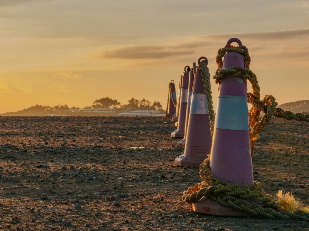 colored safety cones