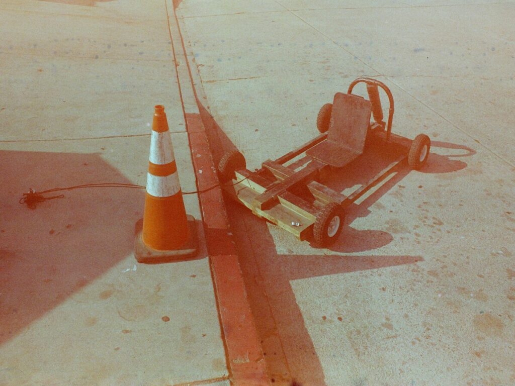 orange warning cones