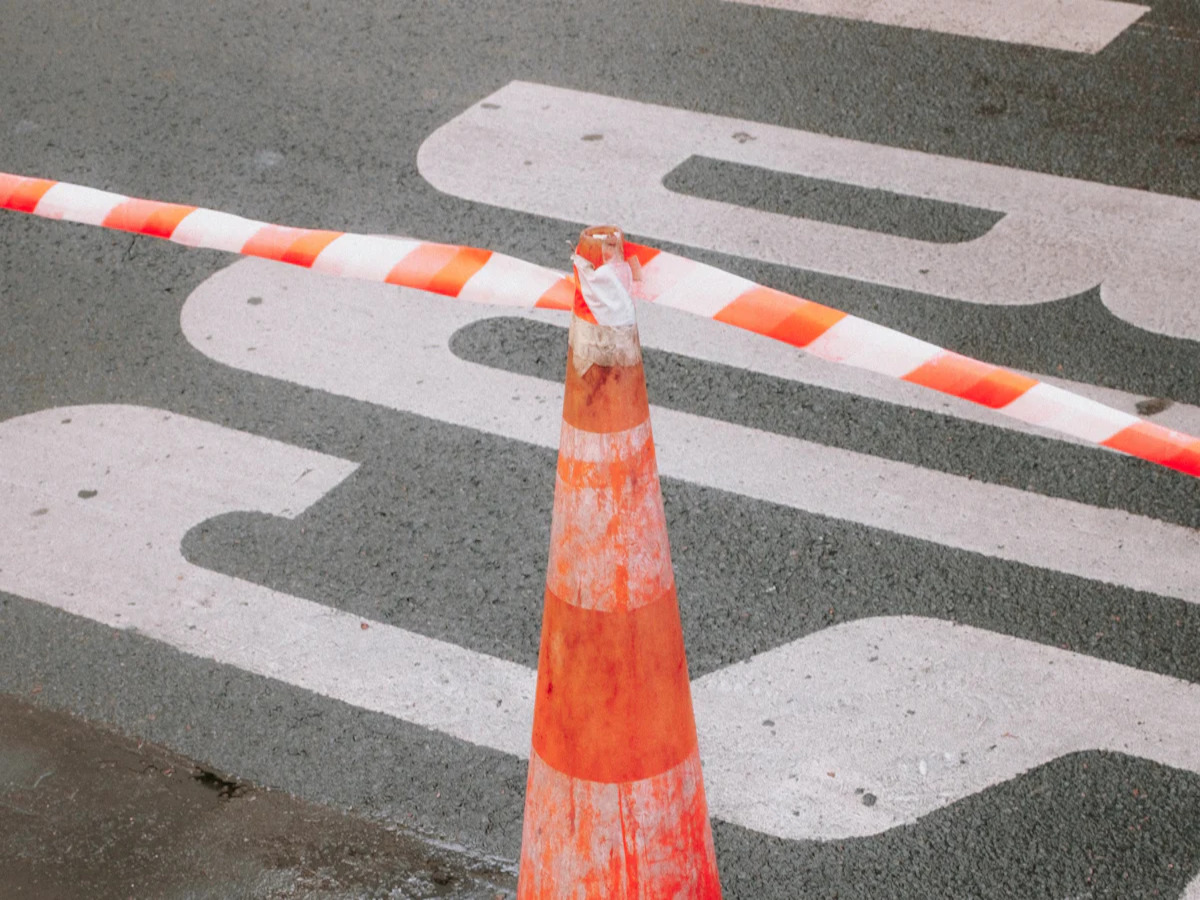 orange caution cones