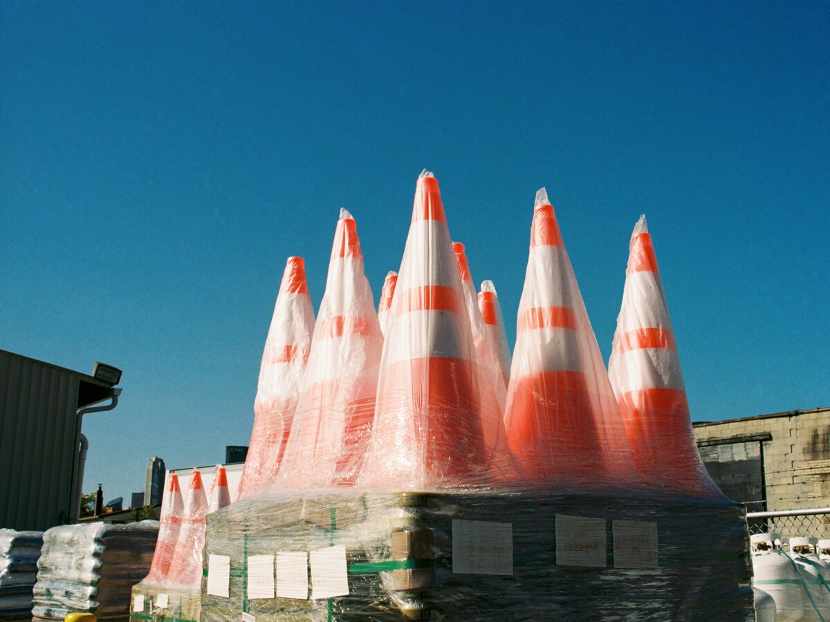 colored safety cones