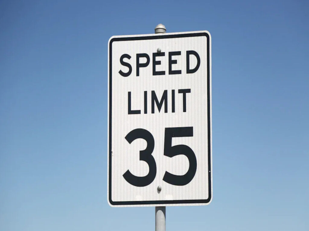 Speed Limit Sign Is An Example Of A Warning Sign Detroit Chinatown