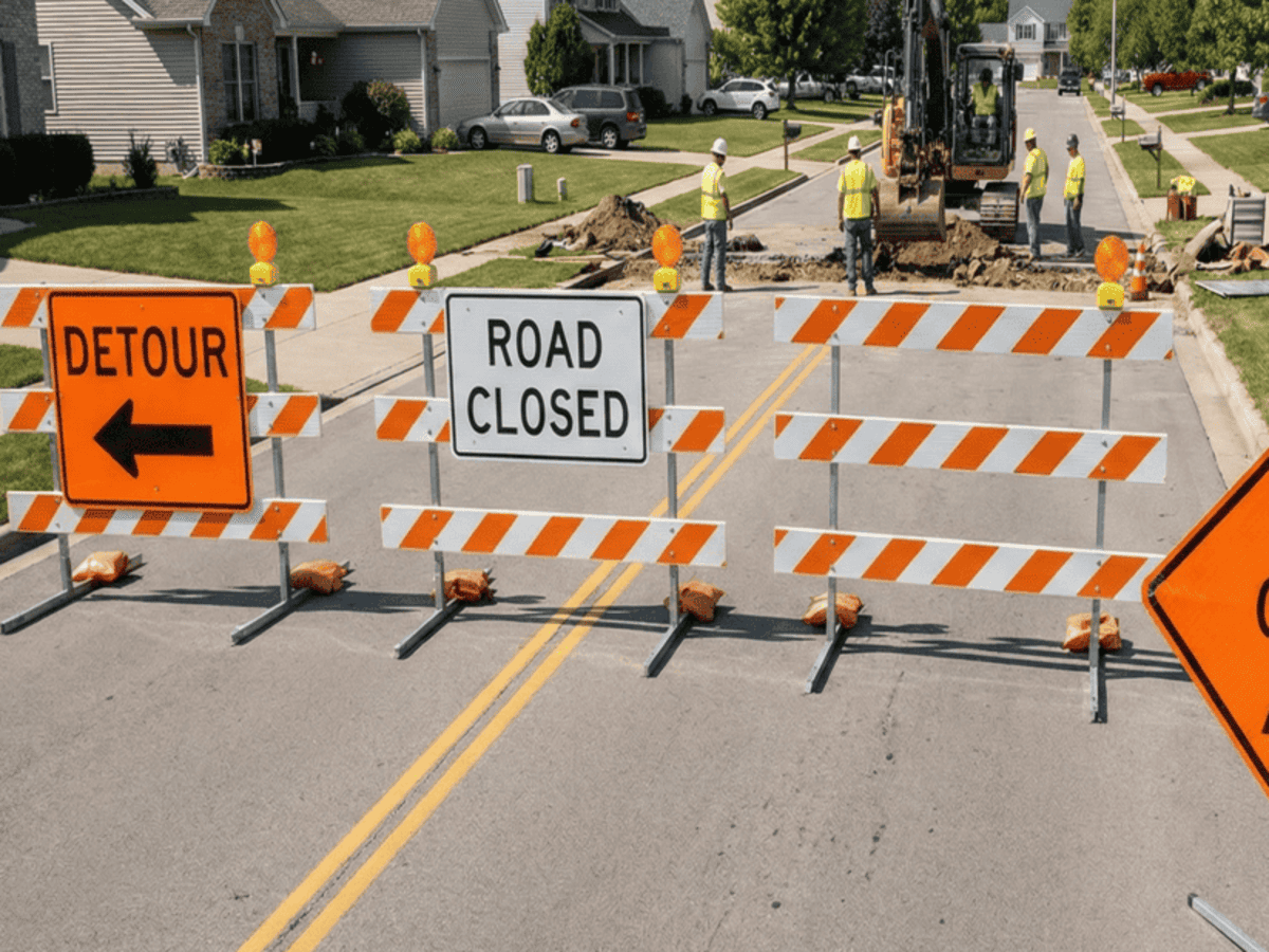OPTSIGNS | Road Closed Guide: Construction Detour Signs & Barricade Setup