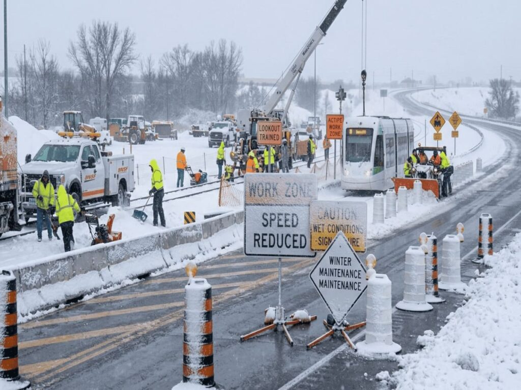 オプトサイン | Work Zone Safety Signs in Extreme Weather: How Rain, 雪, and Wind Cause Equipment Failure — and How to Respond OPTSIGNS | Work Zone Safety Signs in Extreme Weather: How Rain, Snow, and Wind Cause Equipment Failure — and How to Respond