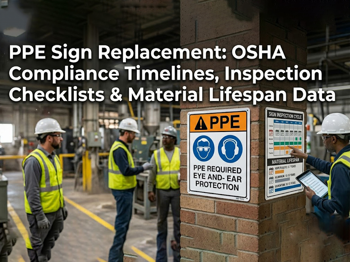 OPTSIGNS | PPE Sign Replacement: OSHA Compliance Timelines, Inspection Checklists & Material Lifespan Data