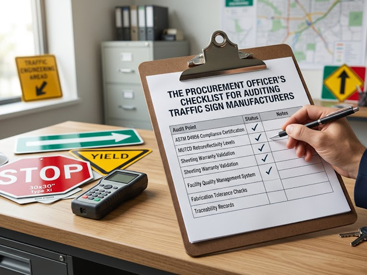 OPTSIGNS | The Procurement Officer’s Checklist for Auditing Traffic Sign Manufacturers