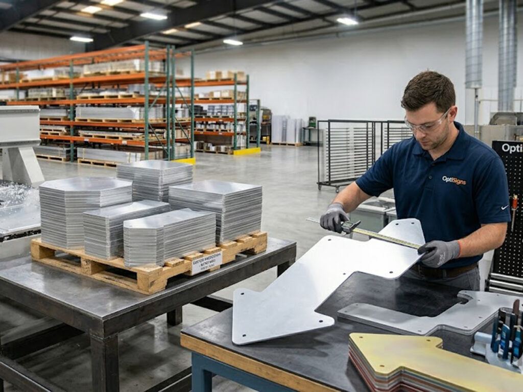 OPTSIGNS | Custom Aluminum Sign Blanks: Sizing, Drilling & Pre-Treatment OPTSIGNS | Custom Aluminum Sign Blanks: Sizing, Drilling & Pre-Treatment