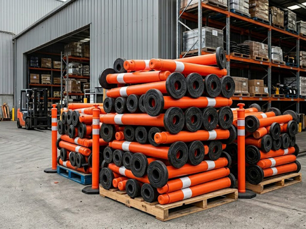 OPTSIGNS | T-Top vs Standard Traffic Bollards: Why Stackability Wins on Storage Cost OPTSIGNS | T-Top vs Standard Traffic Bollards: Why Stackability Wins on Storage Cost