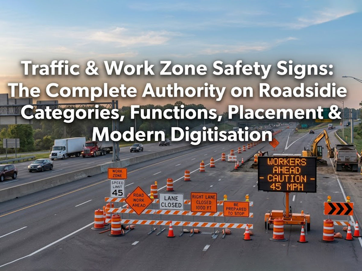 OPTSIGNS | Traffic & Work Zone Safety Signs: The Complete Authority on Roadside Sign Categories, Functions, Placement & Modern Digitisation