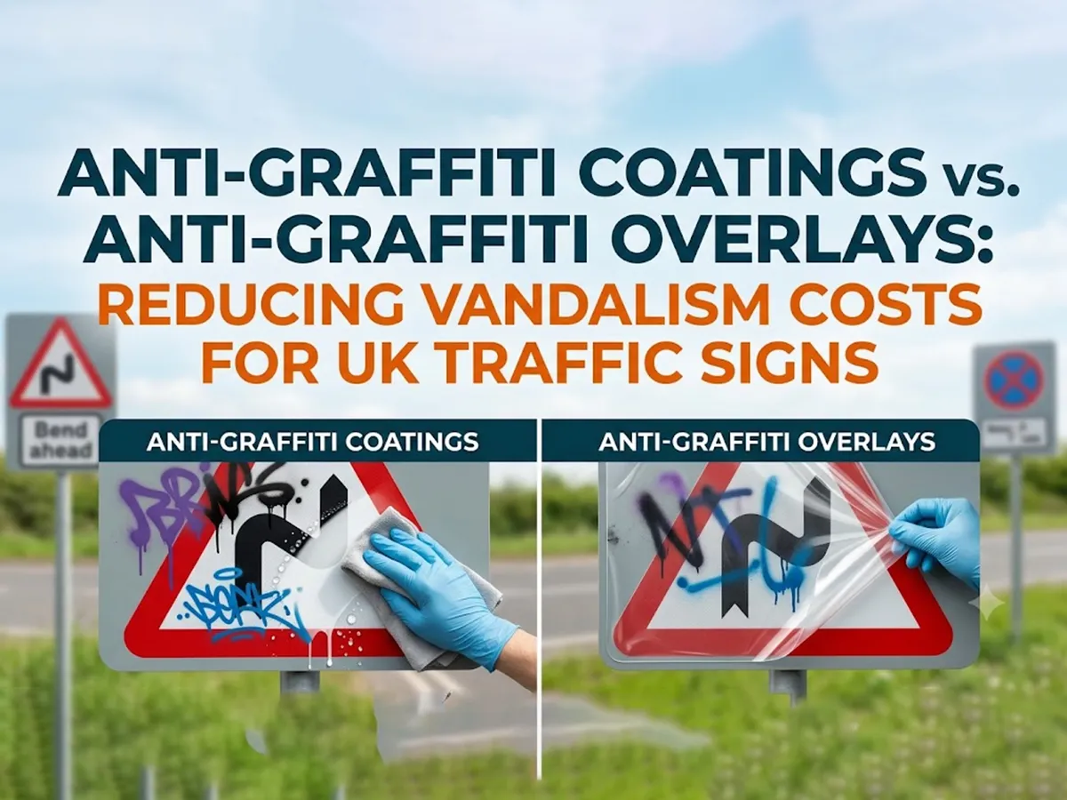 OPTSIGNS | Anti-Graffiti Coatings vs. Anti-Graffiti Overlays: Reducing Vandalism Costs for UK Traffic Signs