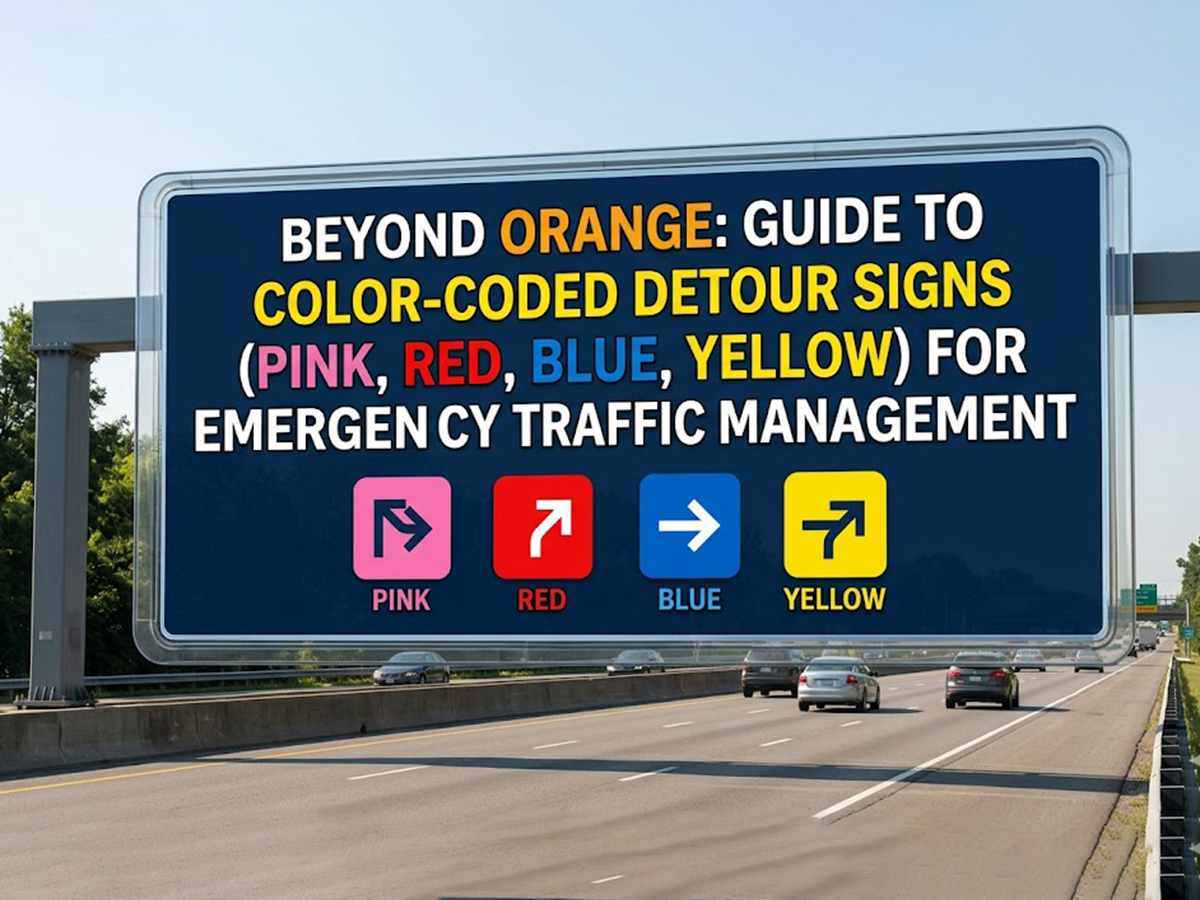 OPTSIGNS | Beyond Orange: Guide to Color-Coded Detour Signs (Pink, Red, Blue, Yellow) for Emergency Traffic Management