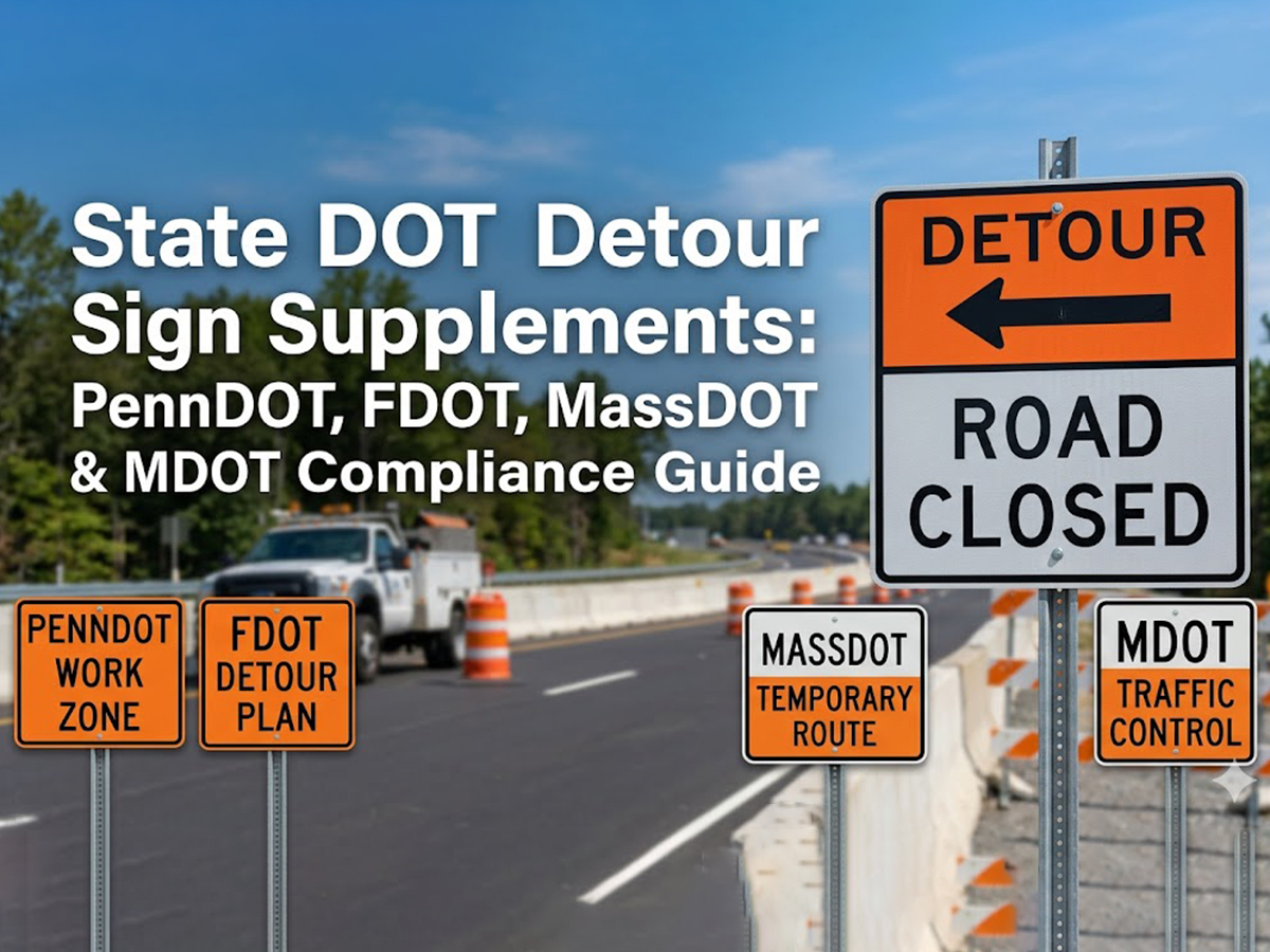 OPTSIGNS | State DOT Detour Sign Supplements: PennDOT, FDOT, MassDOT & MDOT Compliance Guide