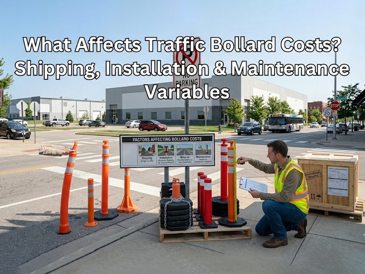 OPTSIGNS | What Affects Traffic Bollard Costs? Shipping, Installation & Maintenance Variables