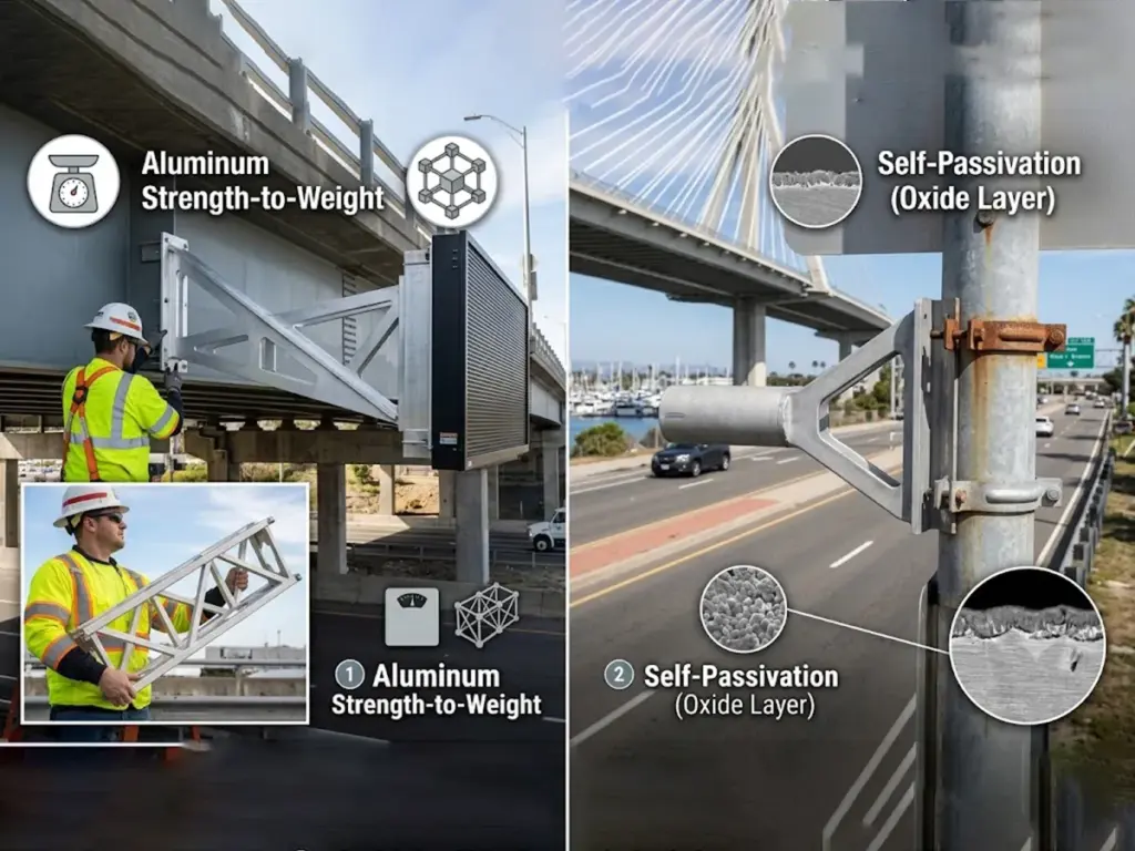 OPTSIGNS | Traffic Sign Bracket Materials: The Engineering, Durability, and Compliance Guide