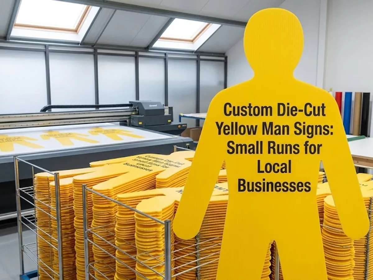 OPTSIGNS | Custom Die-Cut Yellow Man Signs: Small Runs for Local Businesses