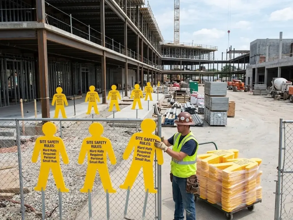 OPTSIGNS | Custom Die-Cut Yellow Man Signs: Small Runs for Local Businesses