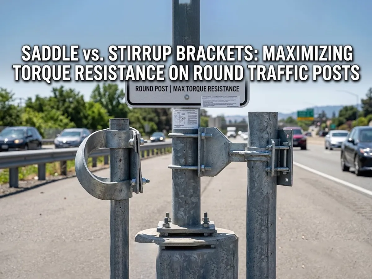 OPTSIGNS | Saddle vs. Stirrup Brackets: Maximizing Torque Resistance on Round Traffic Posts