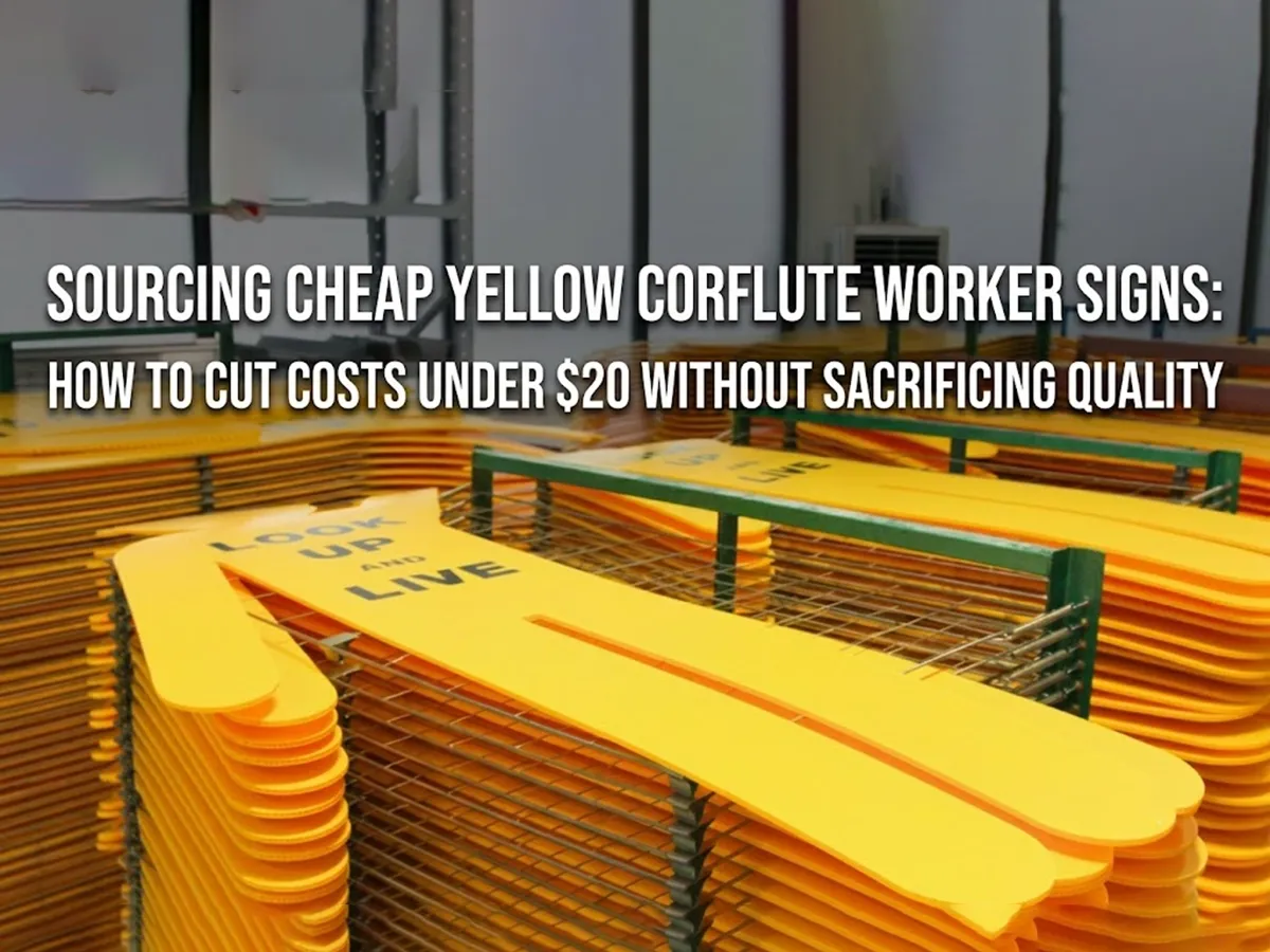 OPTSIGNS | Sourcing Cheap Yellow Corflute Worker Signs: How to Cut Costs Under $20 Without Sacrificing Quality