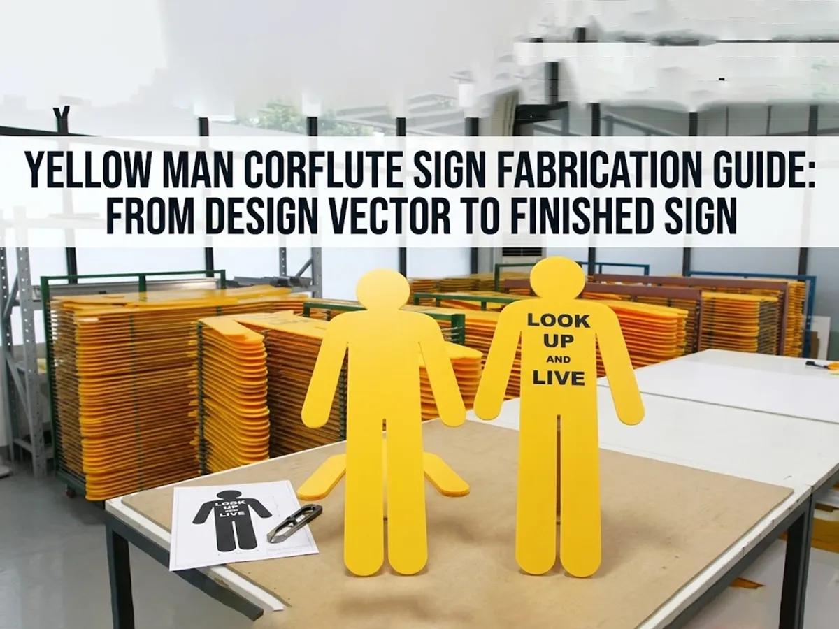 OPTSIGNS | Yellow Man Corflute Sign Fabrication Guide: From Design Vector to Finished Sign
